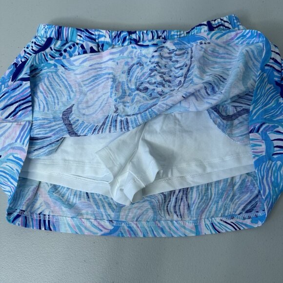 Lilly Pulitzer Skort Girls Size L 8-10 Blue White Fishful Thinking - Picture 2 of 8